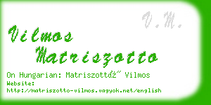 vilmos matriszotto business card